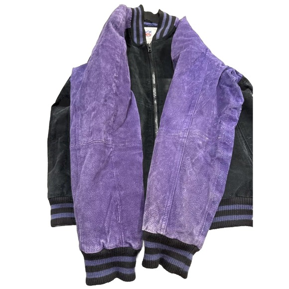 VTG EUC Minnesota Vikings NFL Suede Leather Jacket Large #1 - Picture 5 of 16